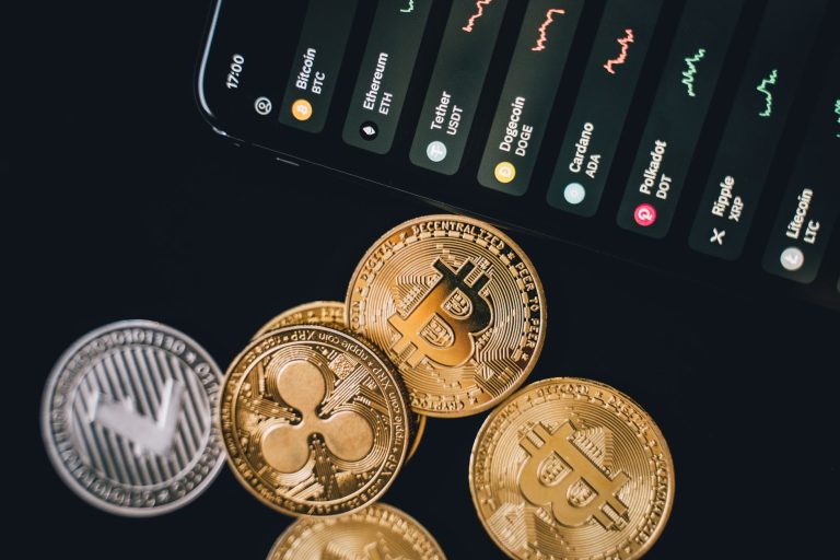 Bitcoin and XRP prices